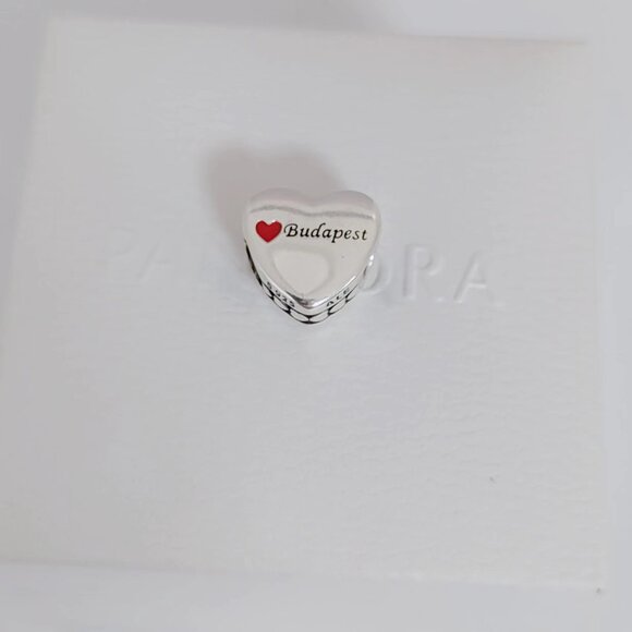 Pandora I Love Budapest Silver Heart Charm Bead with box - Picture 6 of 6